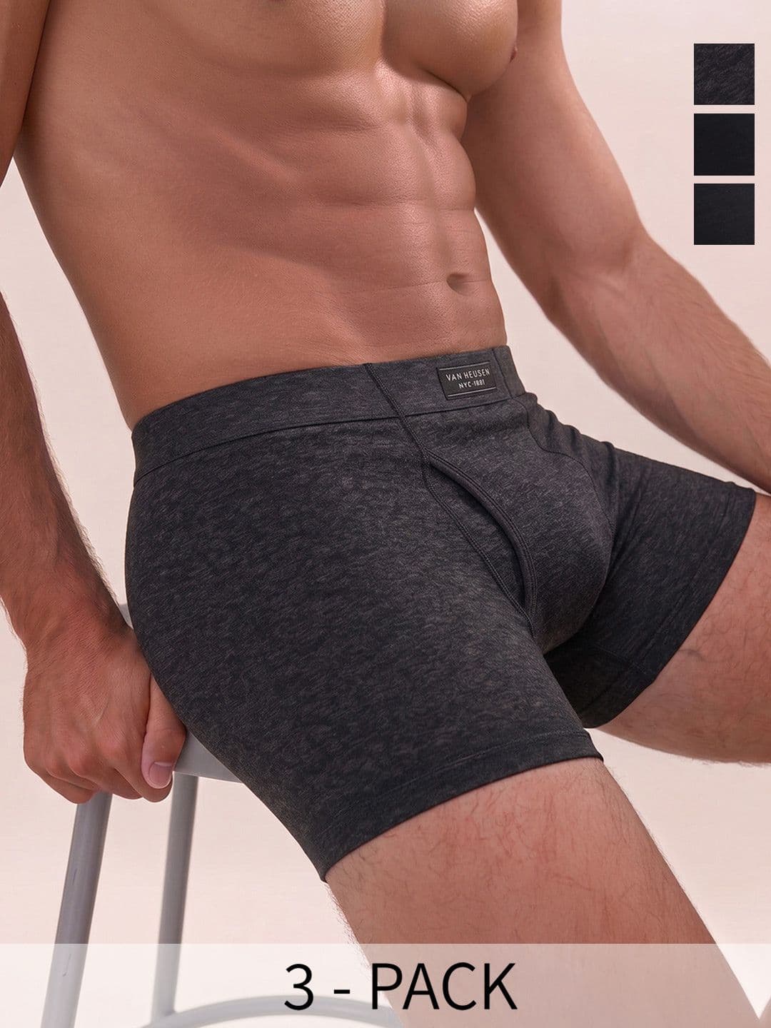 Van Heusen Innerwear Men Pack of 3 Antibacterial Colour Fresh Boxer Briefs - view 1