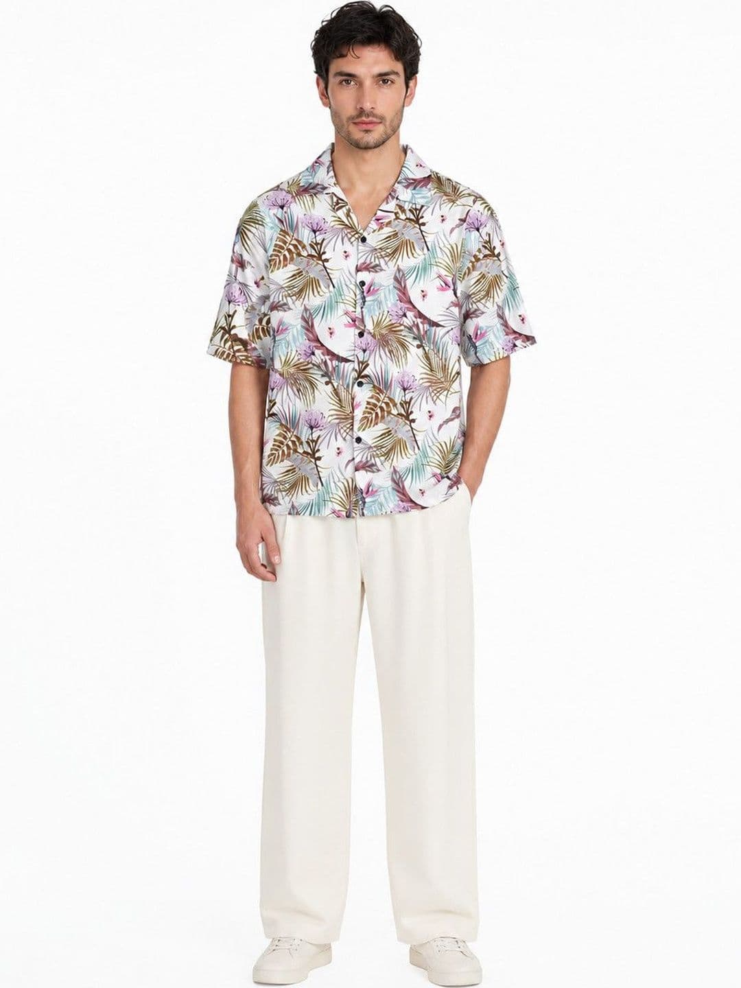 Suo Men Floral Printed Casual Shirt - view 1
