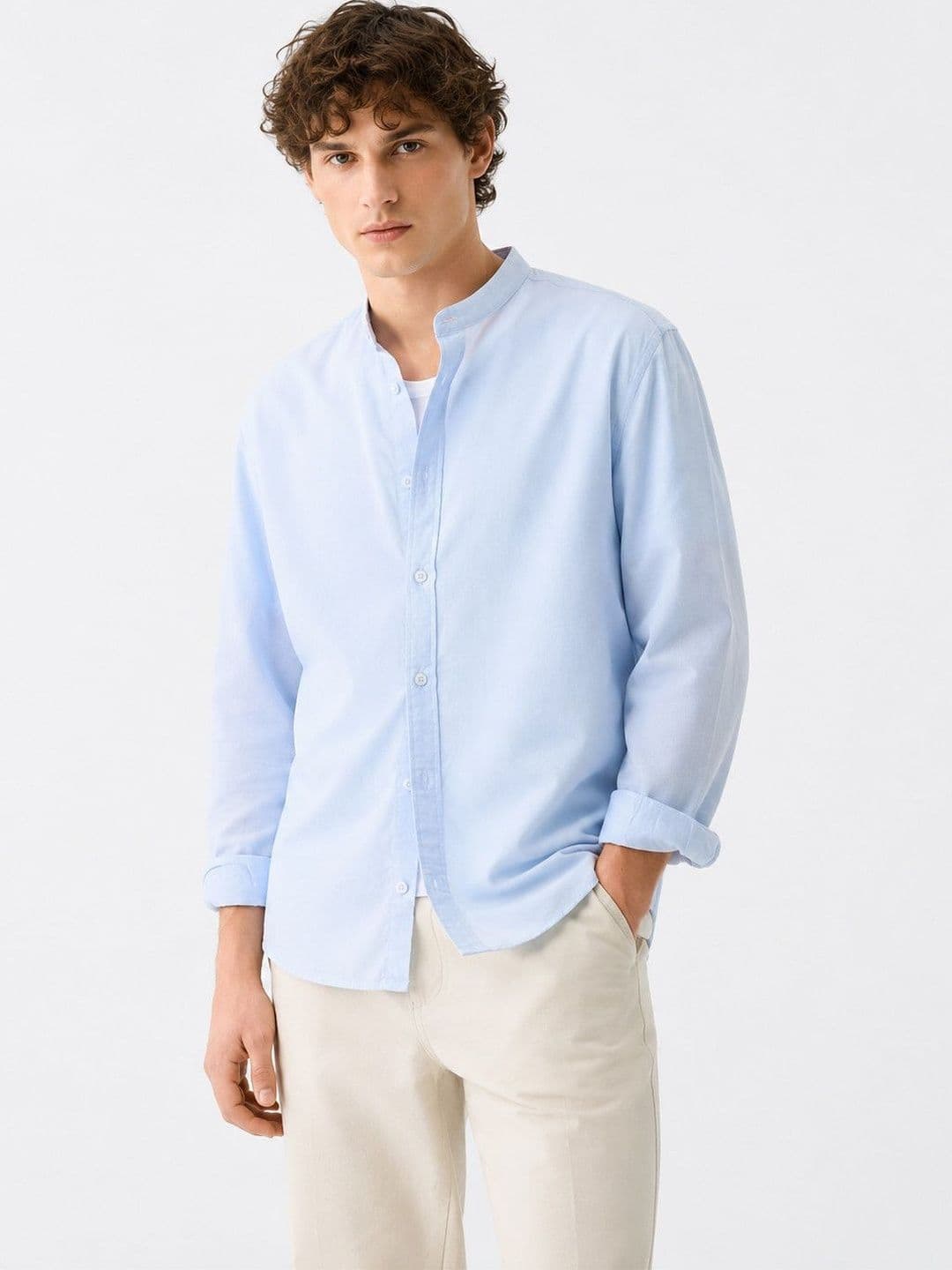 Suo Men Mandarin Collar Casual Shirt - view 1
