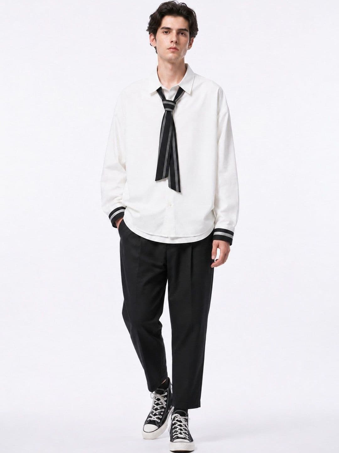 Suo Men Spread Collar Casual Shirt - view 1