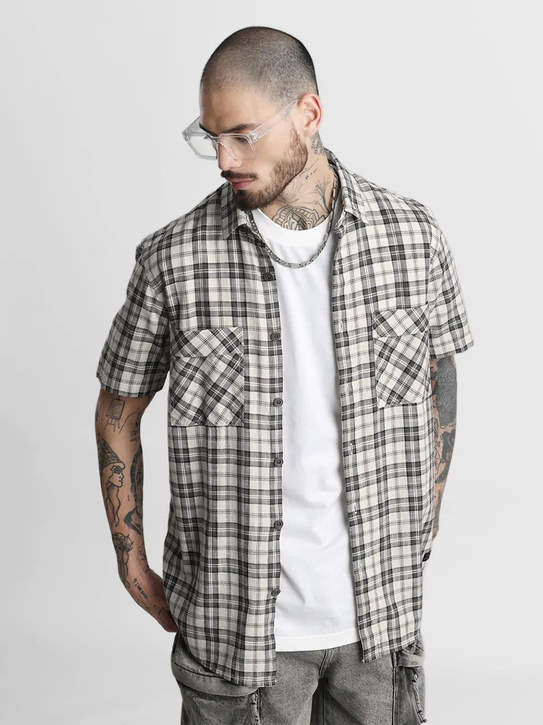 Klub Fox Men Slim Fit Tartan Checks Opaque Checked Casual Shirt - view 1