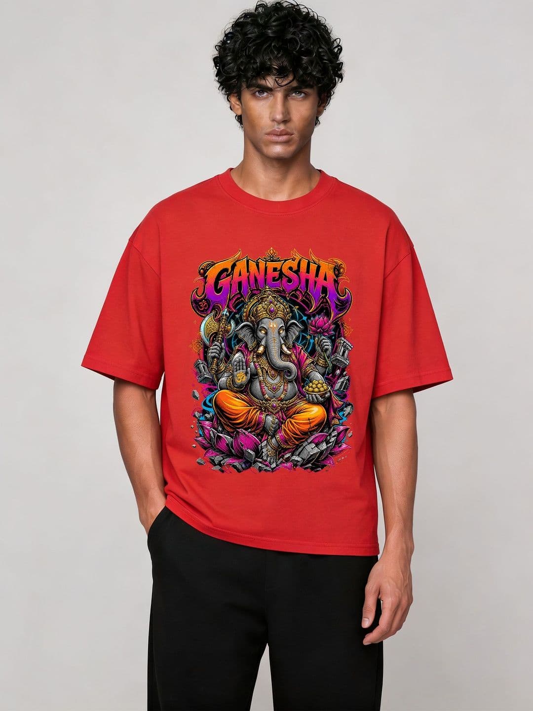 FARDA Unisex Graphic Printed Round Neck Cotton Oversized T-shirt - view 1
