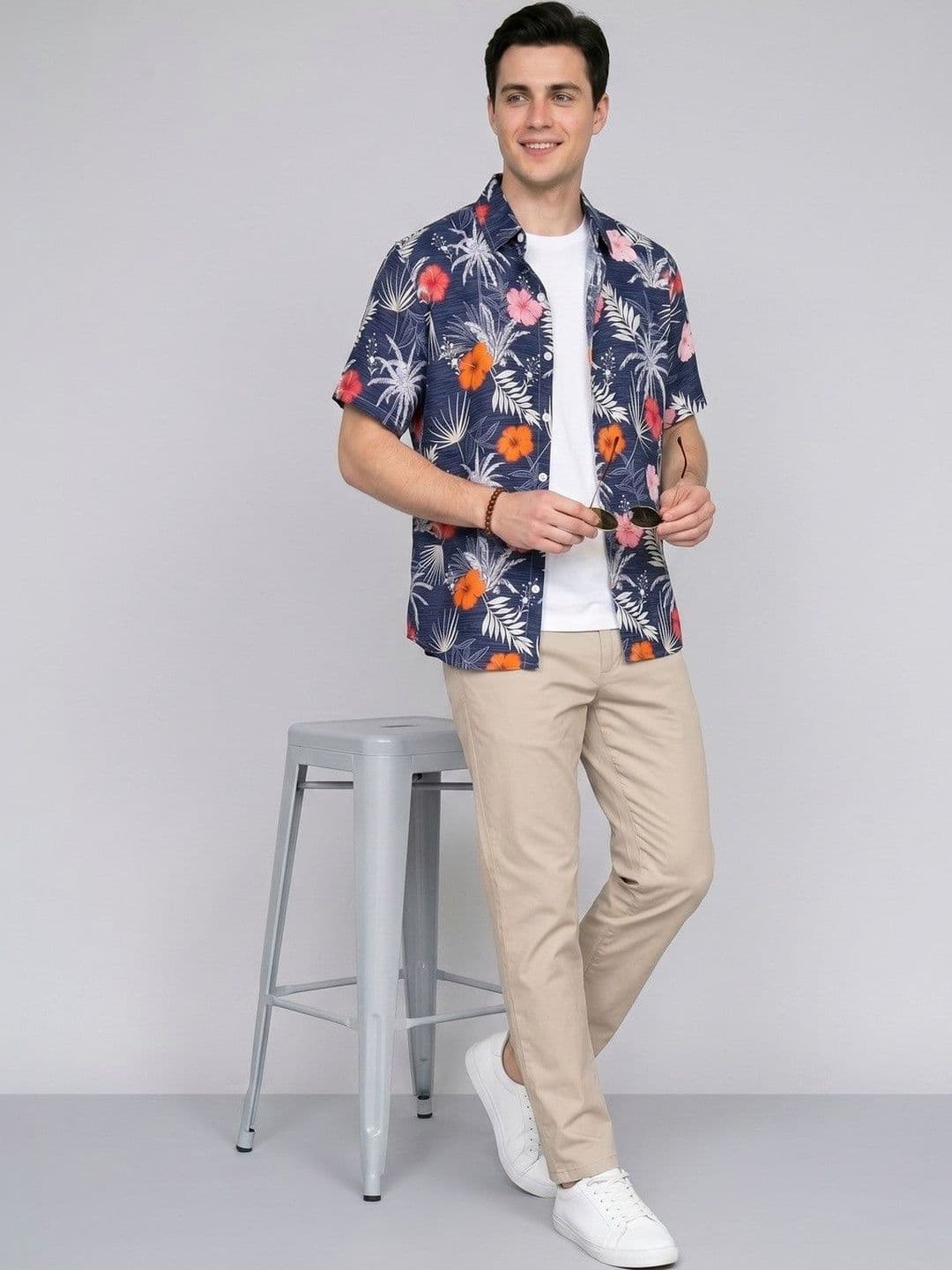 Suo Men Floral Printed Casual Shirt - view 1