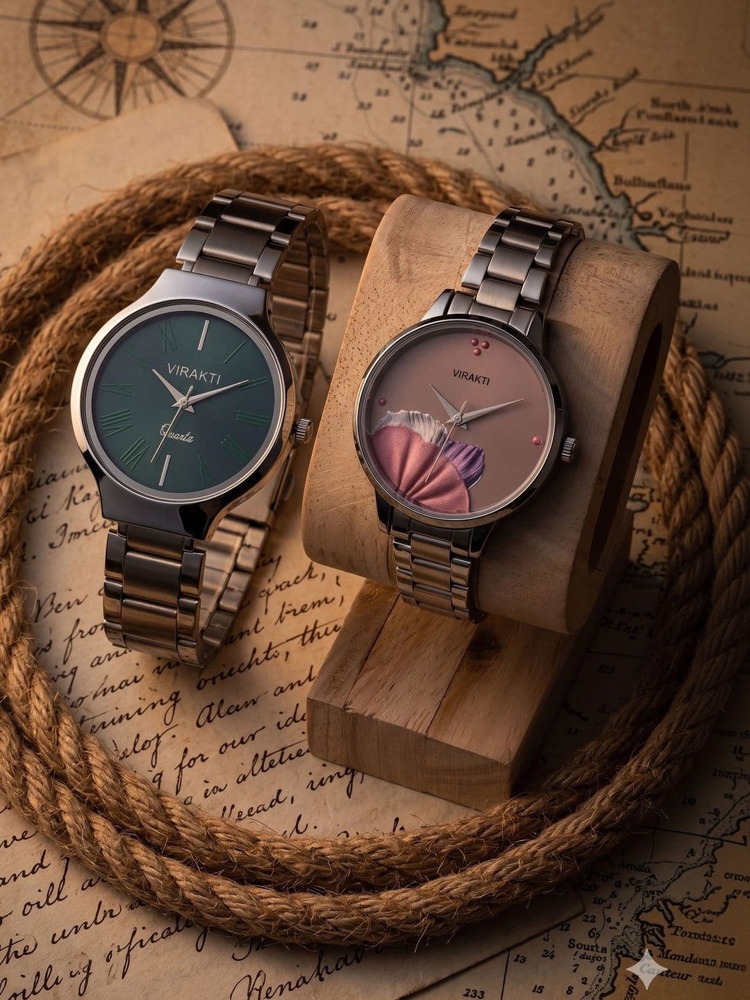 VIRAKTI Women Dial & Bracelet Style Straps Analogue Watch SAT-03-GREEN-H-33-PINK-COMBO VIR1 - view 1