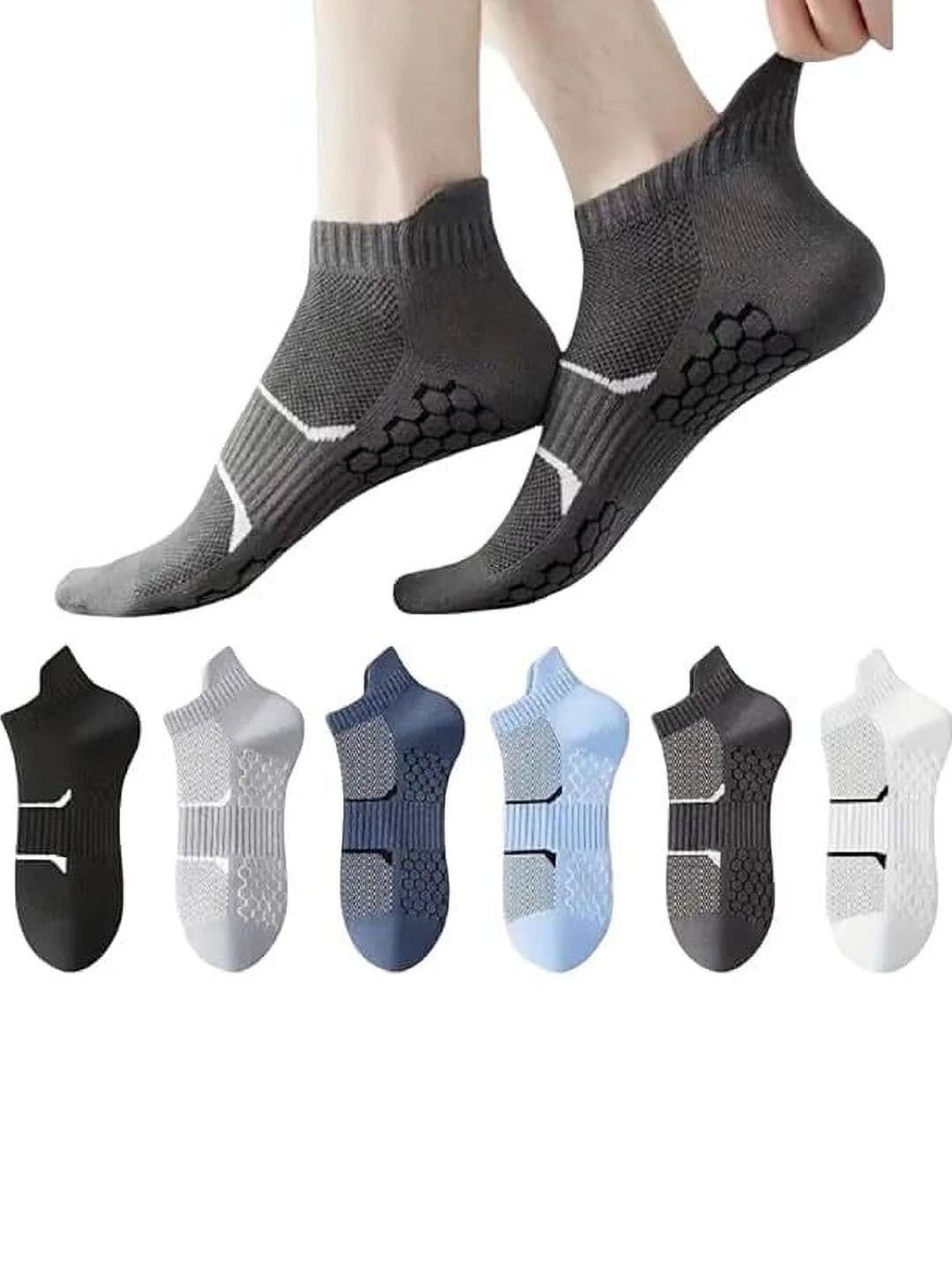 MERCEHIVE Men Pack of 6 Cotton Patterned Ankle Length Socks - view 1