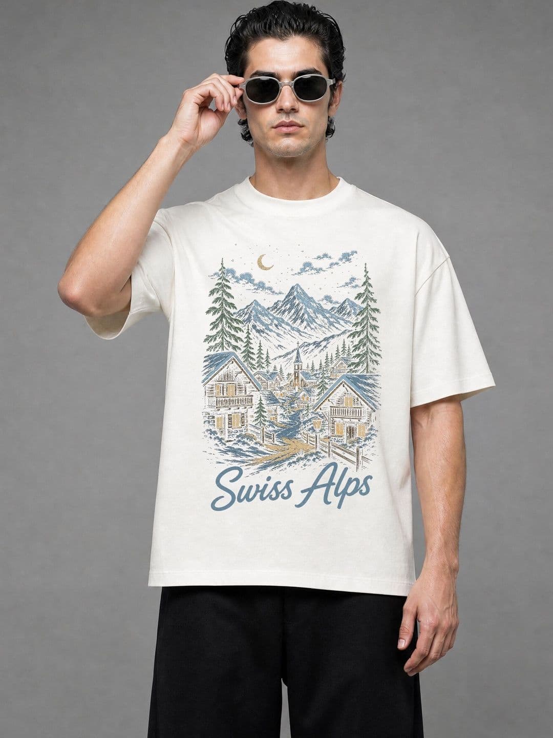 FARDA Unisex Printed Drop-Shoulder Sleeves T-shirt - view 1
