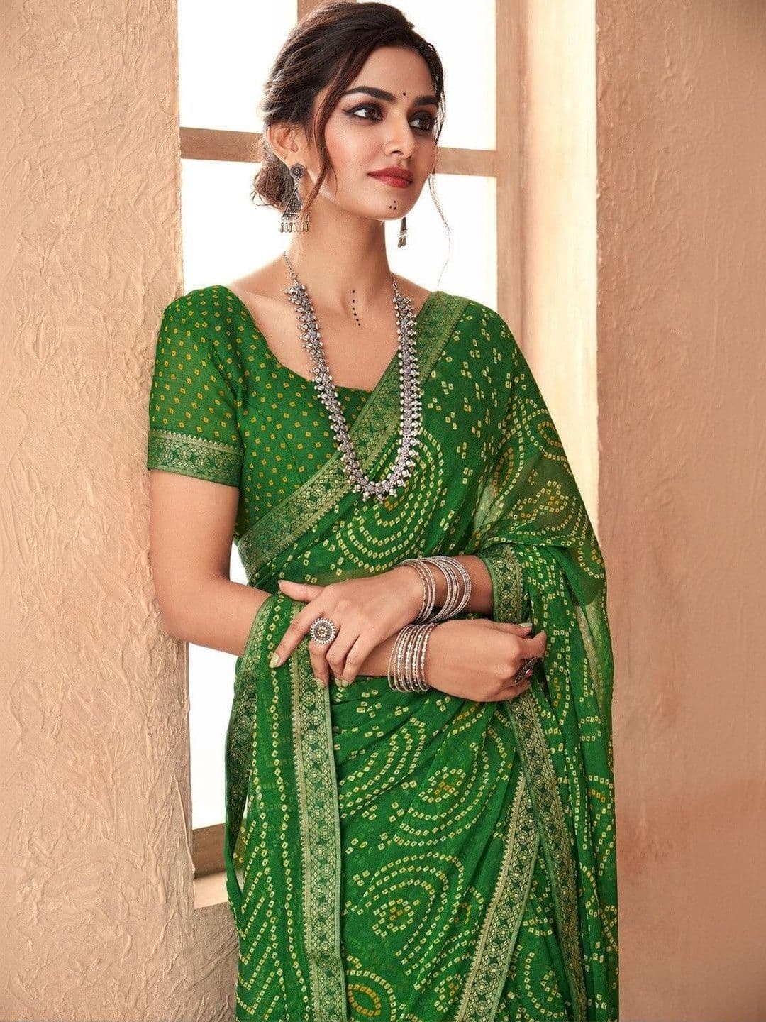 Reboot Fashions Bandhani Pure Chiffon Bandhani Saree - view 1