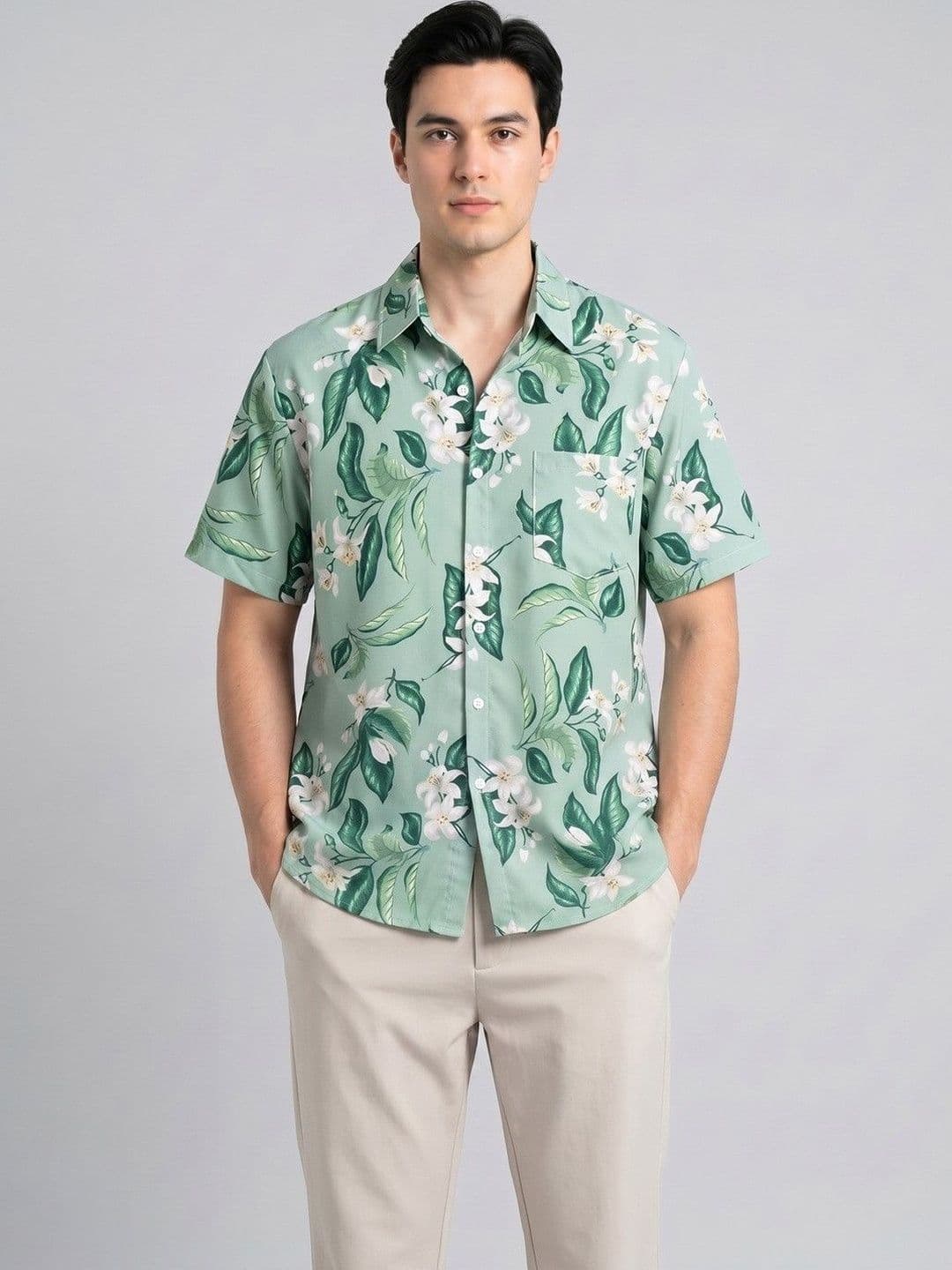 Suo Men Floral Printed Casual Shirt - view 1