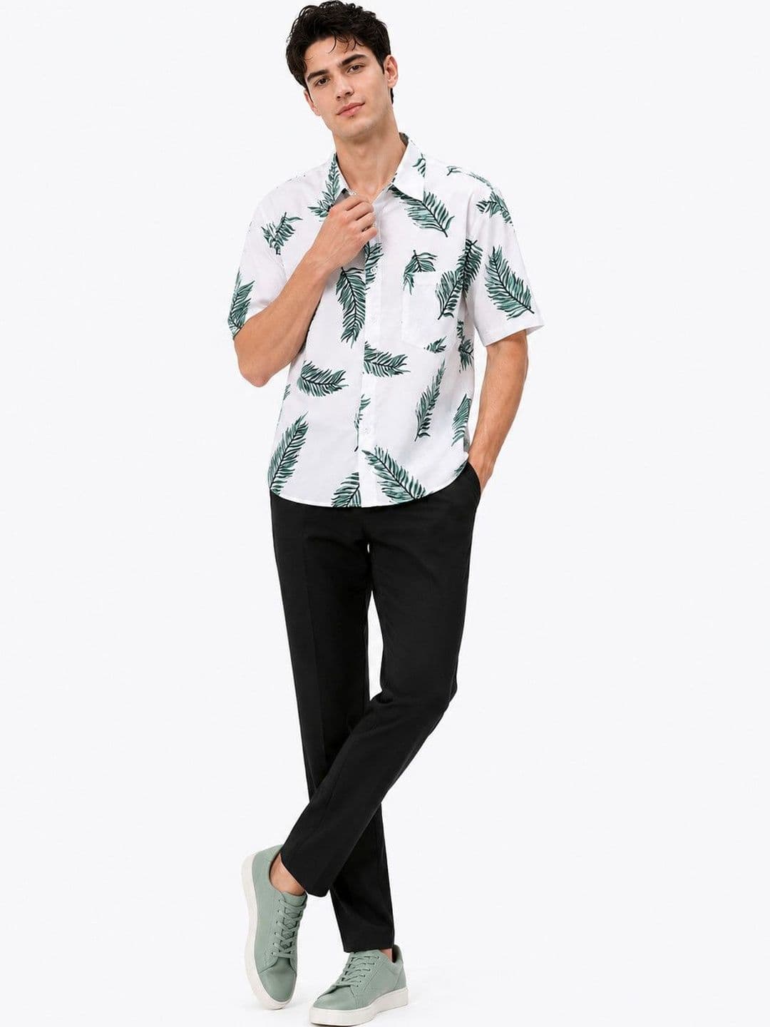 Suo Men Floral Printed Casual Shirt - view 1