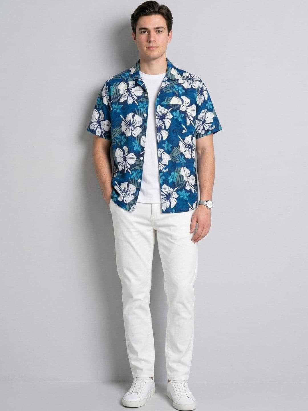 Suo Men Floral Printed Casual Shirt - view 1