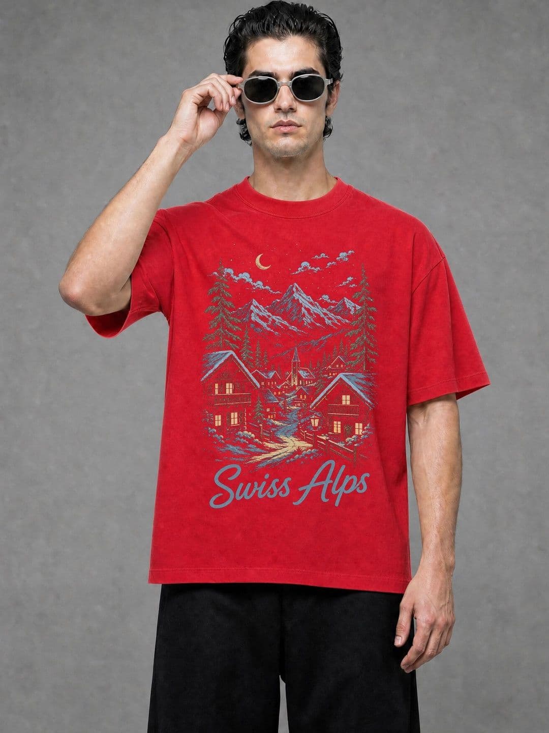 FARDA Unisex Printed Drop-Shoulder Sleeves T-shirt - view 1