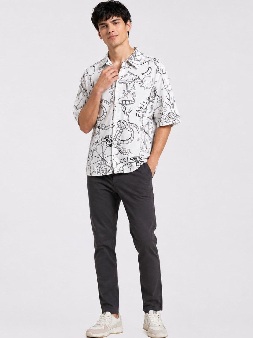 Suo Men Printed Casual Shirt - view 1