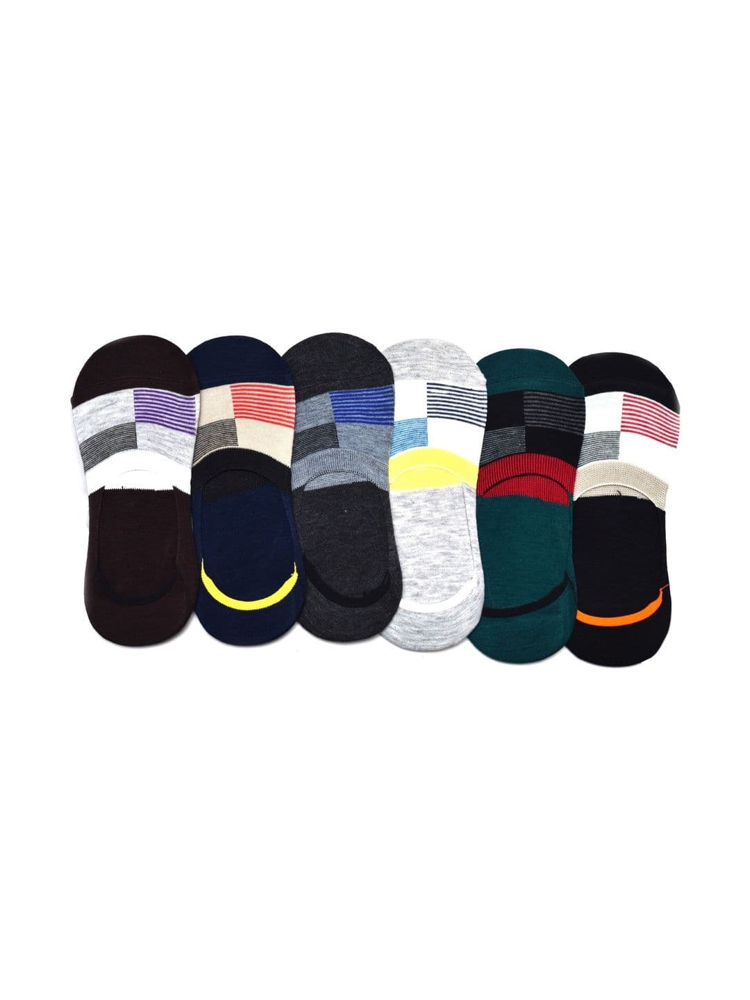 GARUN Men Pack of 6 Cotton Patterned Shoe Liners Socks - view 1