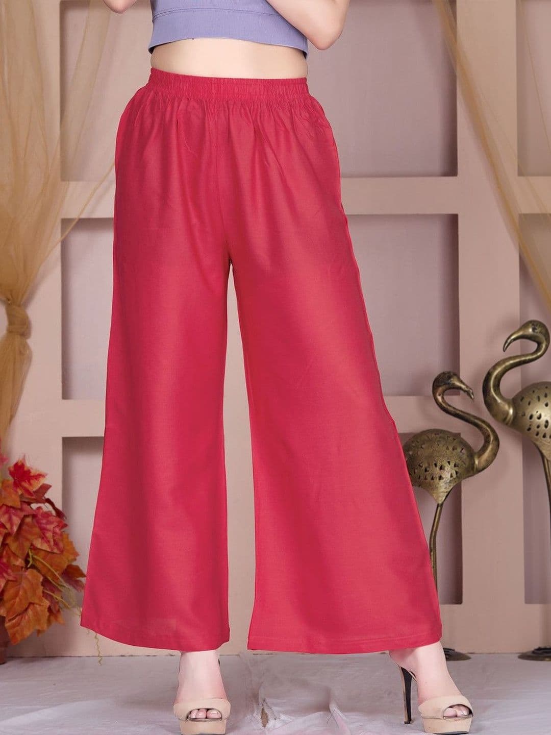 Vivika Women Solid Flared Regular Palazzos - view 1