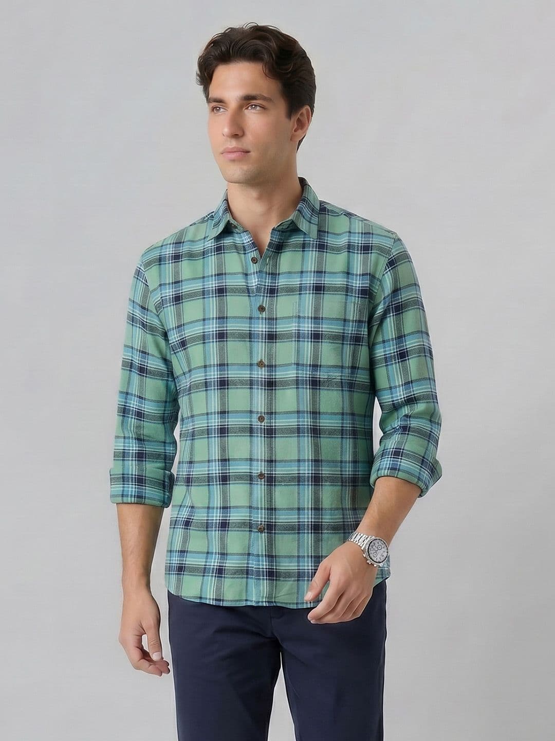Indian Terrain Slim Fit Checked Casual Shirt - view 1