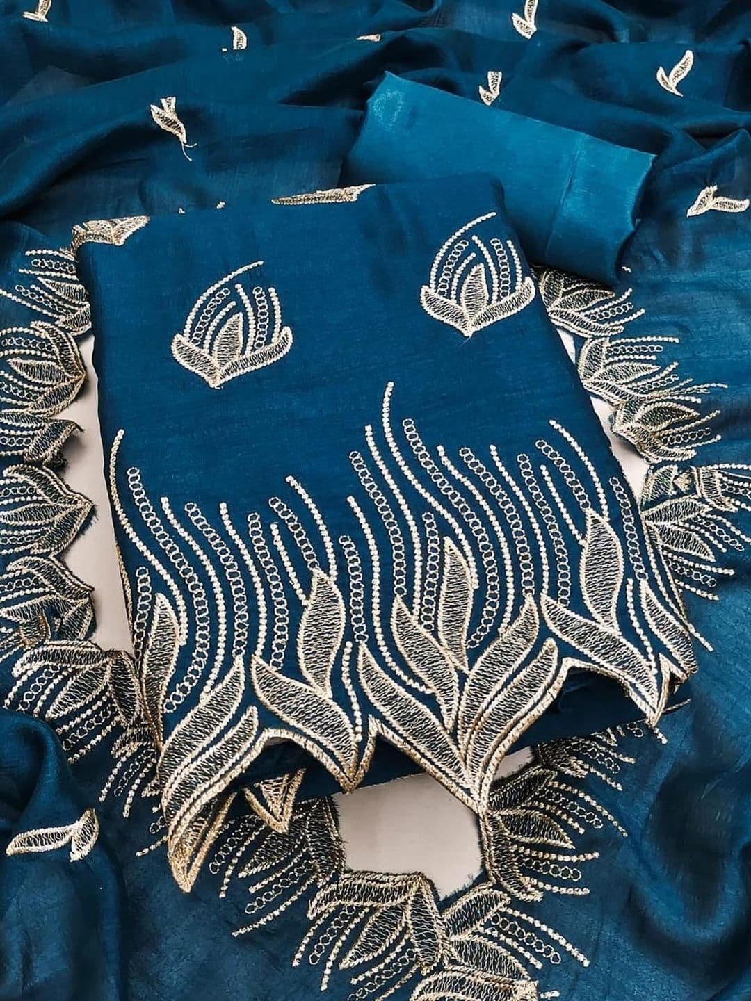 Rangtulika Ethnics Embroidered Unstitched Dress Material - view 1