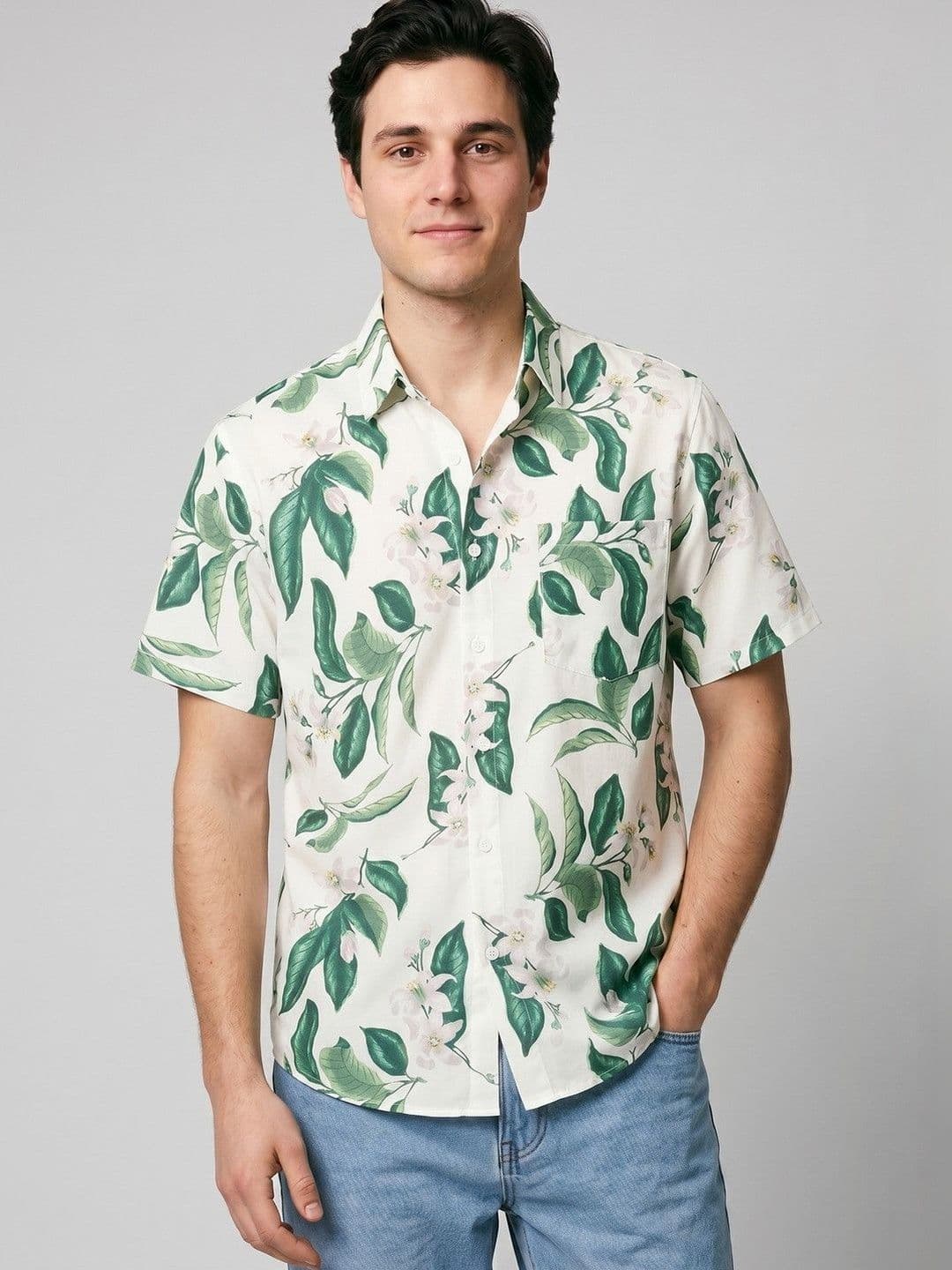 Suo Men Floral Printed Casual Shirt - view 1