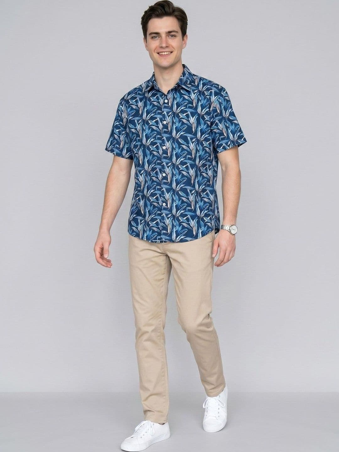Suo Men Floral Printed Casual Shirt - view 1
