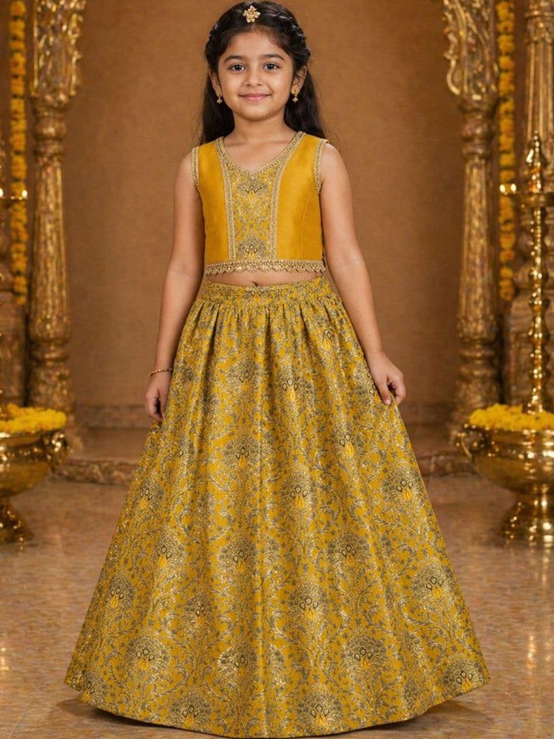 amzira Girls Embellished Ready to Wear Lehenga & - view 1