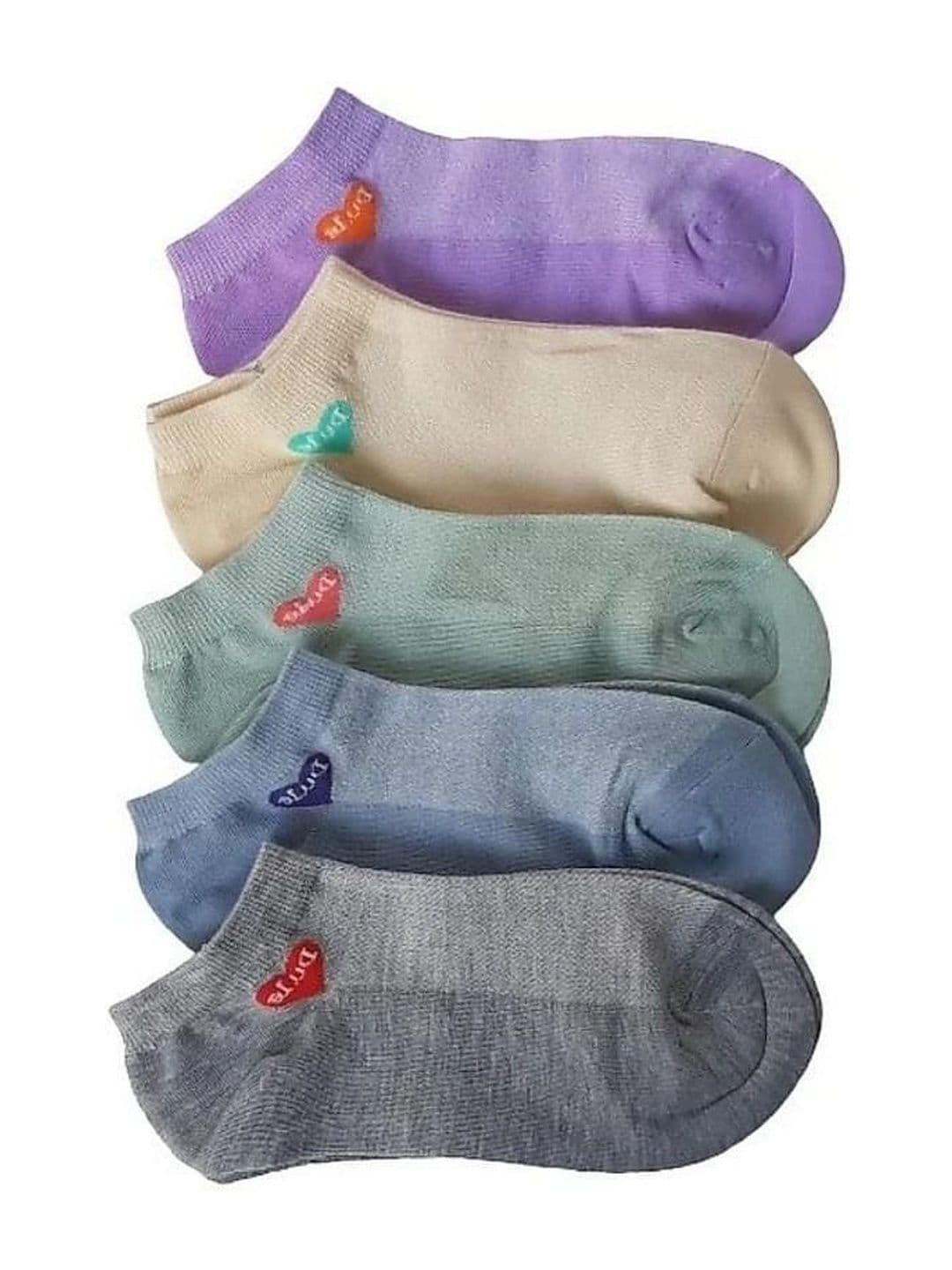 GARUN Men Pack of 5 Cotton Patterned Shoe Liners Socks - view 1