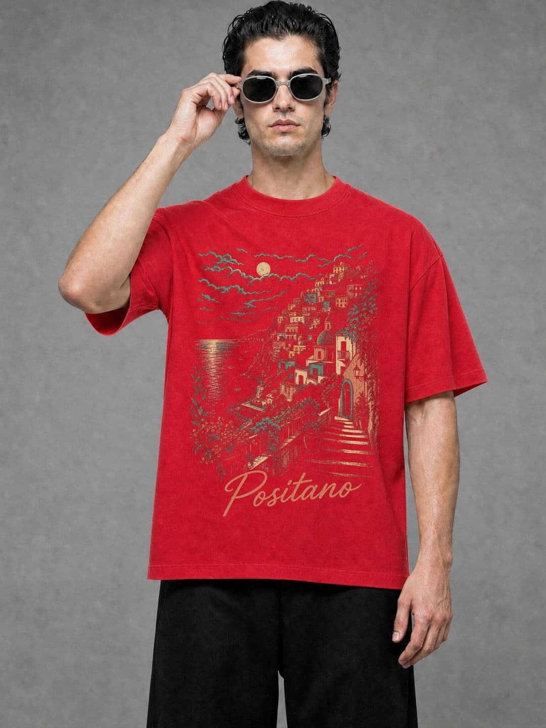FARDA Unisex Printed Drop-Shoulder Sleeves T-shirt - view 1