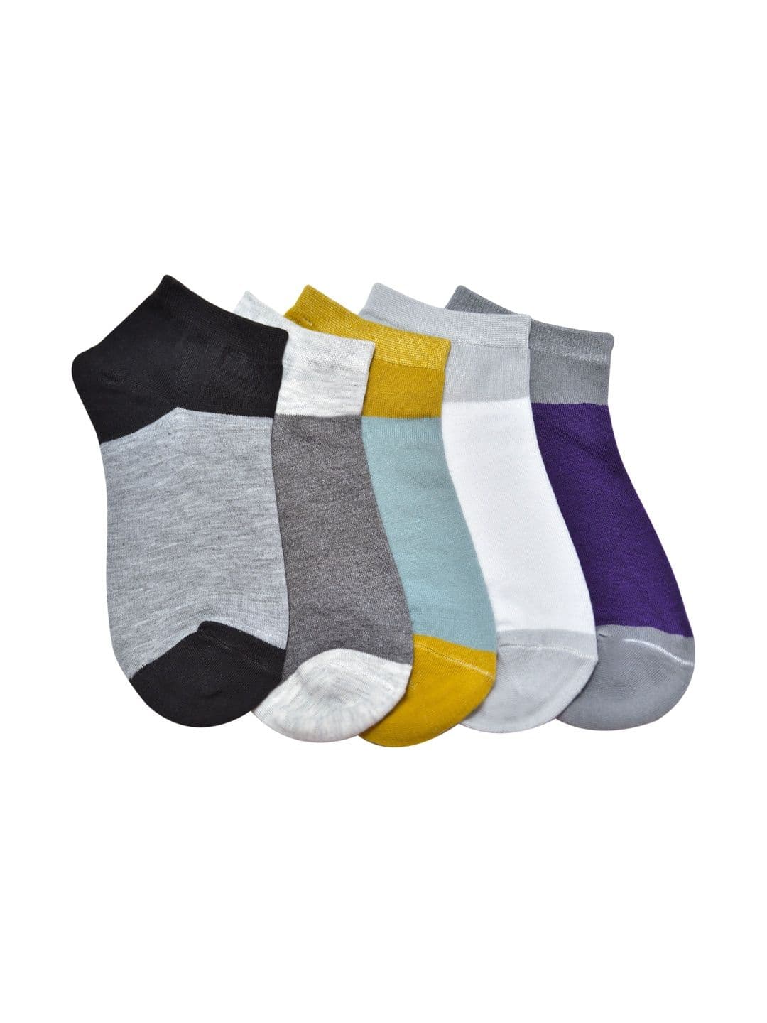 GARUN Men Pack of 5 Cotton Colourblocked Ankle Length Socks - view 1