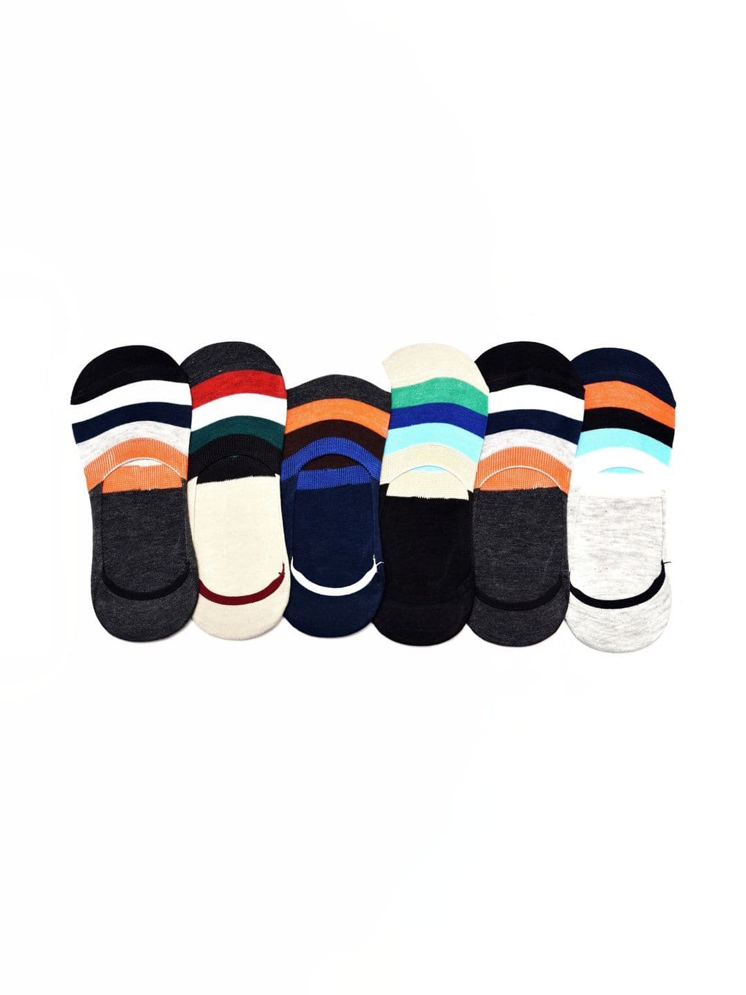 GARUN Men Pack of 6 Cotton Striped Shoe Liners Socks - view 1