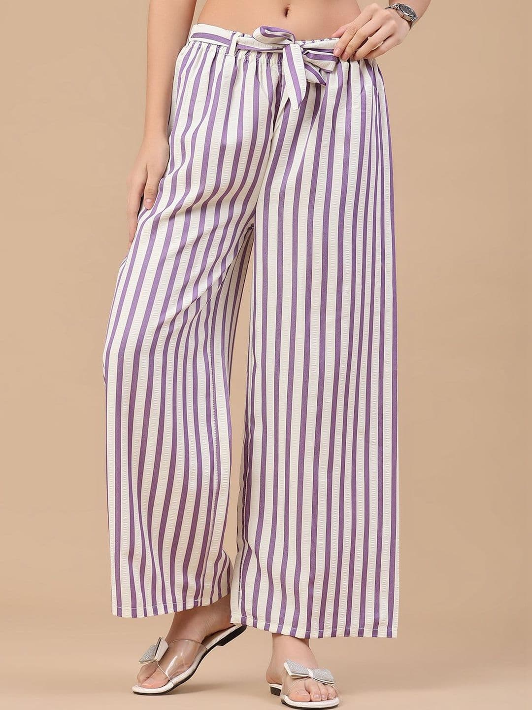 V-Mart Women Striped Palazzos - view 1