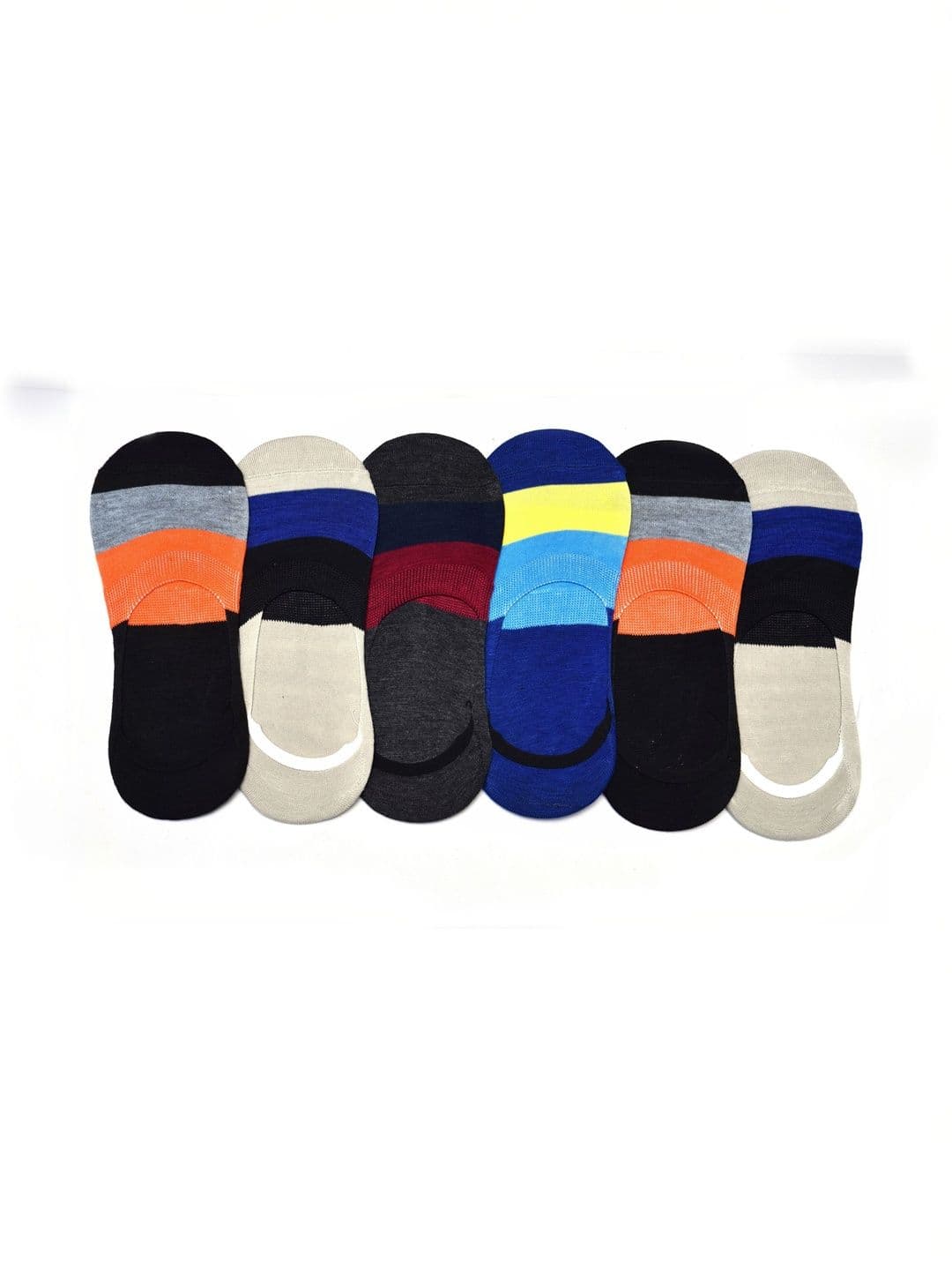 GARUN Men Pack of 6 Cotton Colourblocked Shoe Liners Socks - view 1