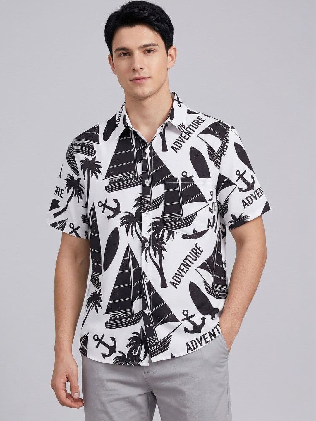 Suo Men Printed Casual Shirt - view 1