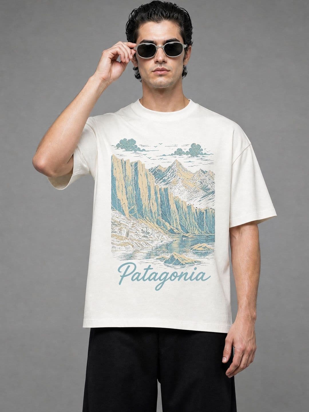 FARDA Unisex Printed Drop-Shoulder Sleeves T-shirt - view 1