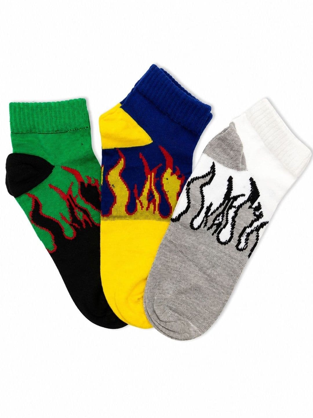 BEAR&BEYOND Men Pack of 3 Cotton Patterned Ankle Length Socks - view 1