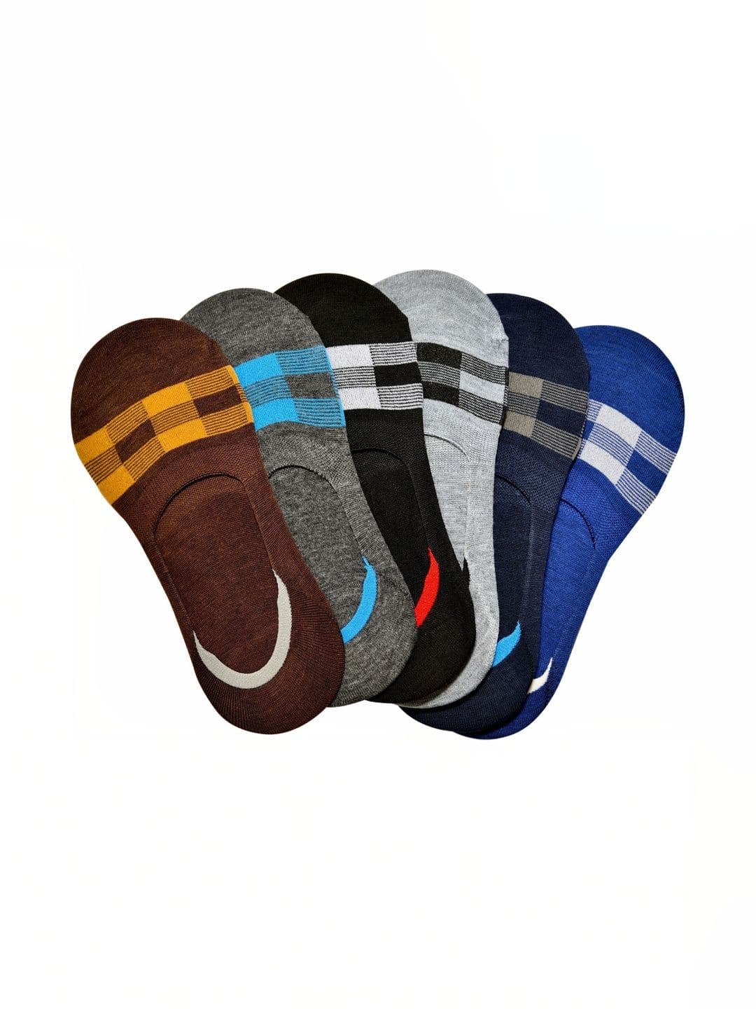 GARUN Men Pack of 6 Cotton Patterned Shoe Liners Socks - view 1