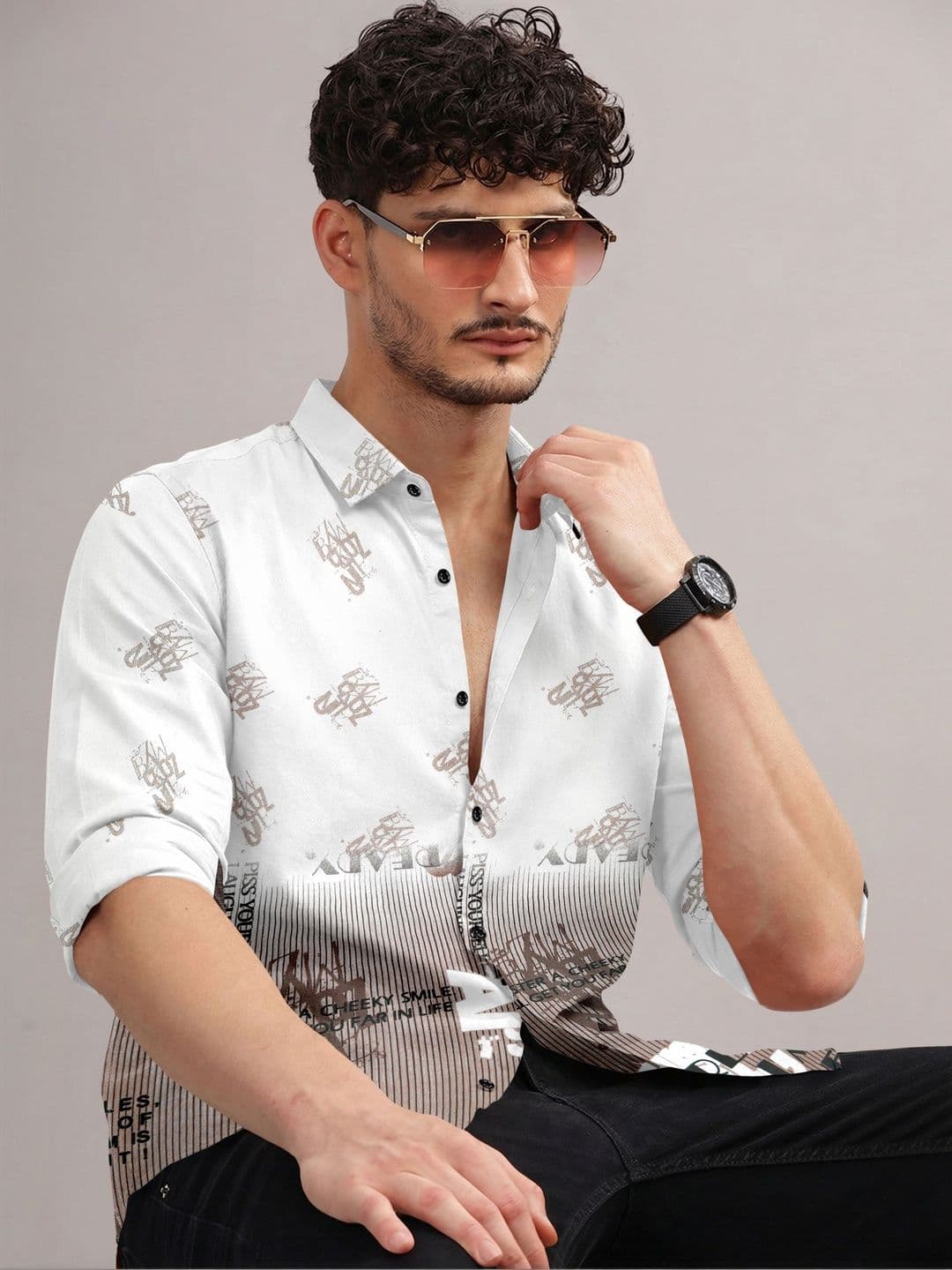 DWELLER COOPER Men Printed Cotton Casual Shirt - view 1