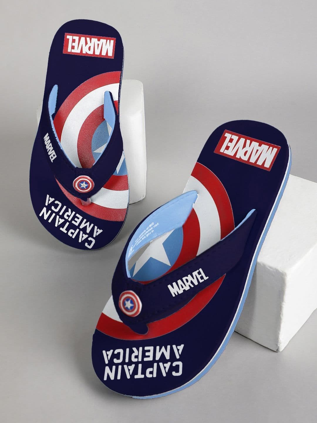 Kids Ville Boys Captain America Printed Thong Flip-Flops - view 1