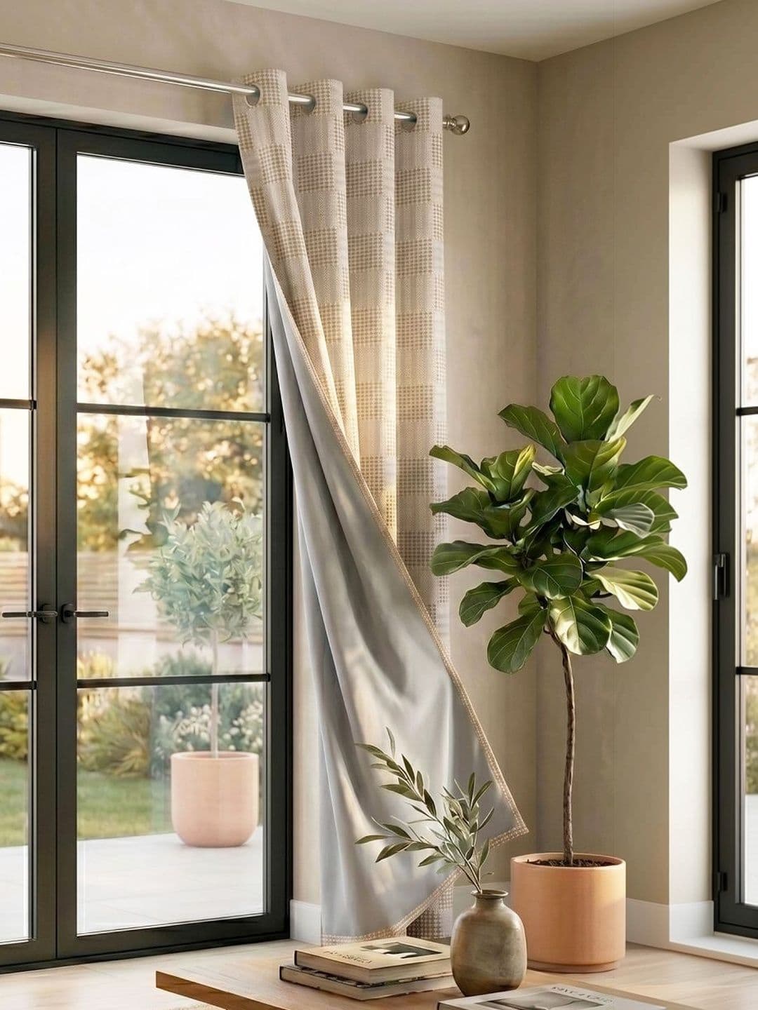 Saral Home Beige Black Out Curtains and Sheers - view 1