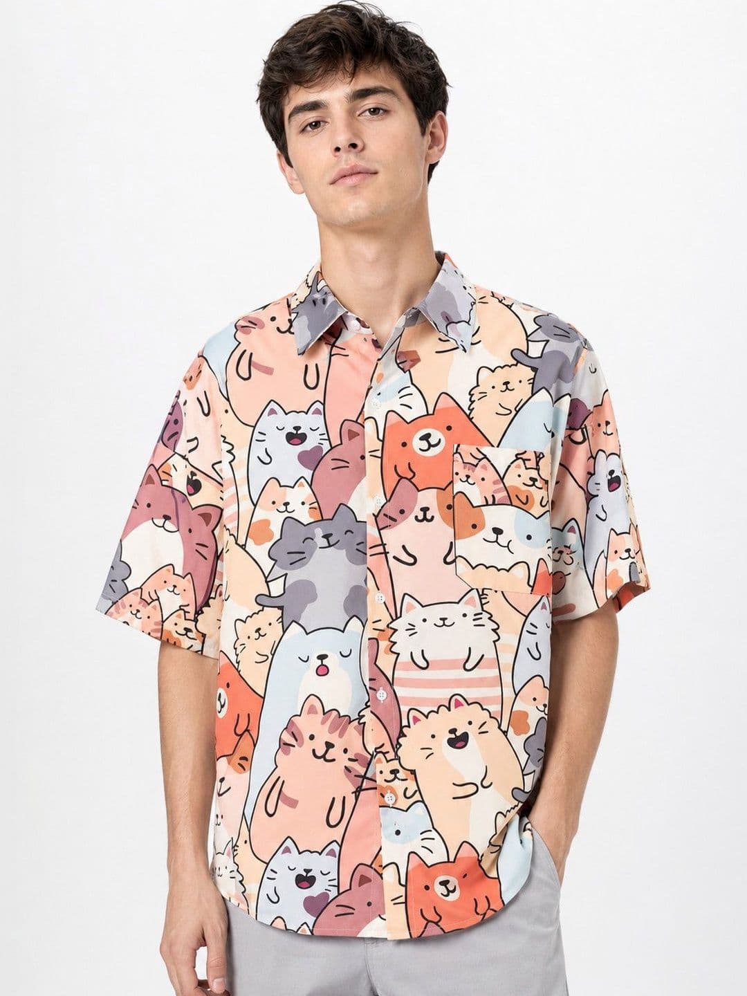 Suo Men Printed Casual Shirt - view 1