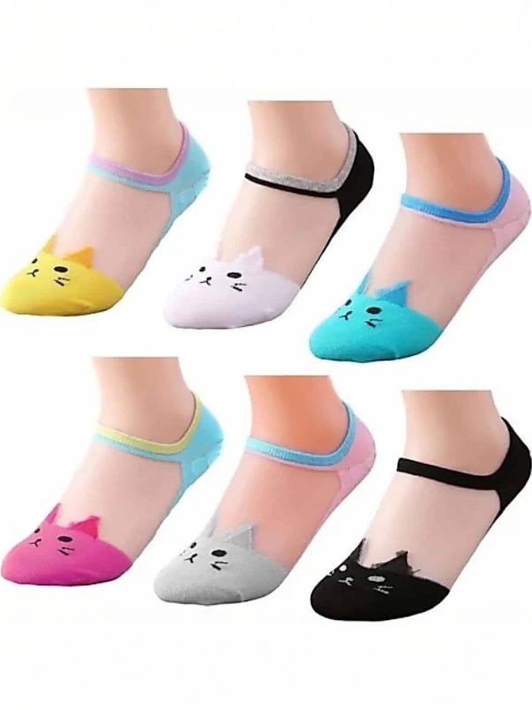 GARUN Unisex Pack of 6 Cotton Patterned Shoe Liners Socks - view 1
