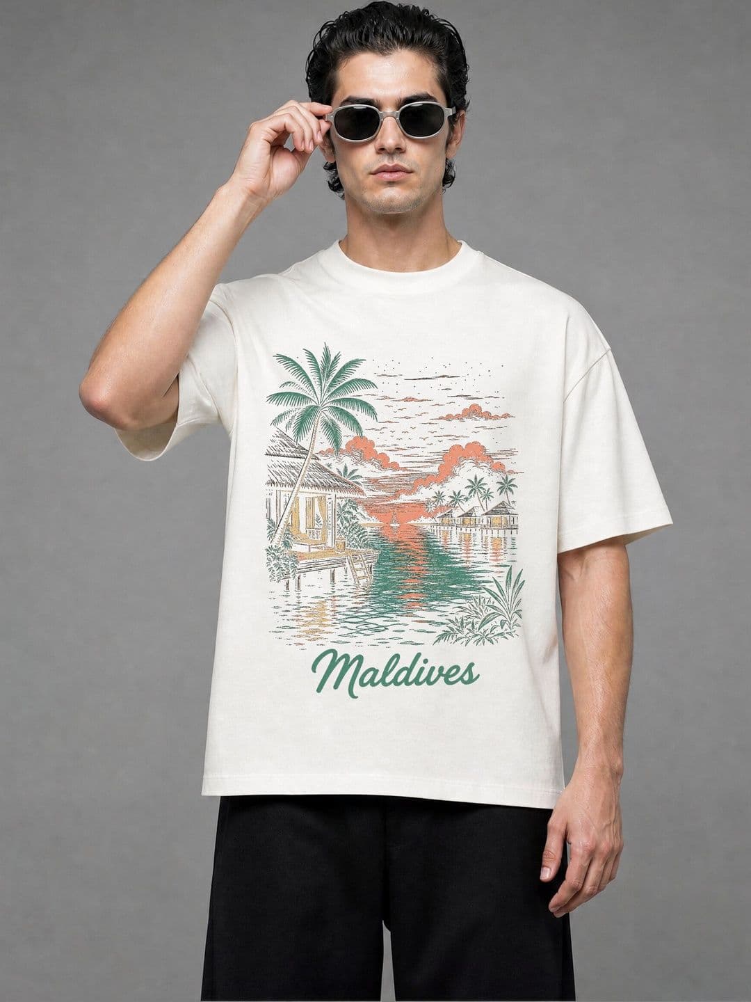 FARDA Unisex Printed Drop-Shoulder Sleeves T-shirt - view 1