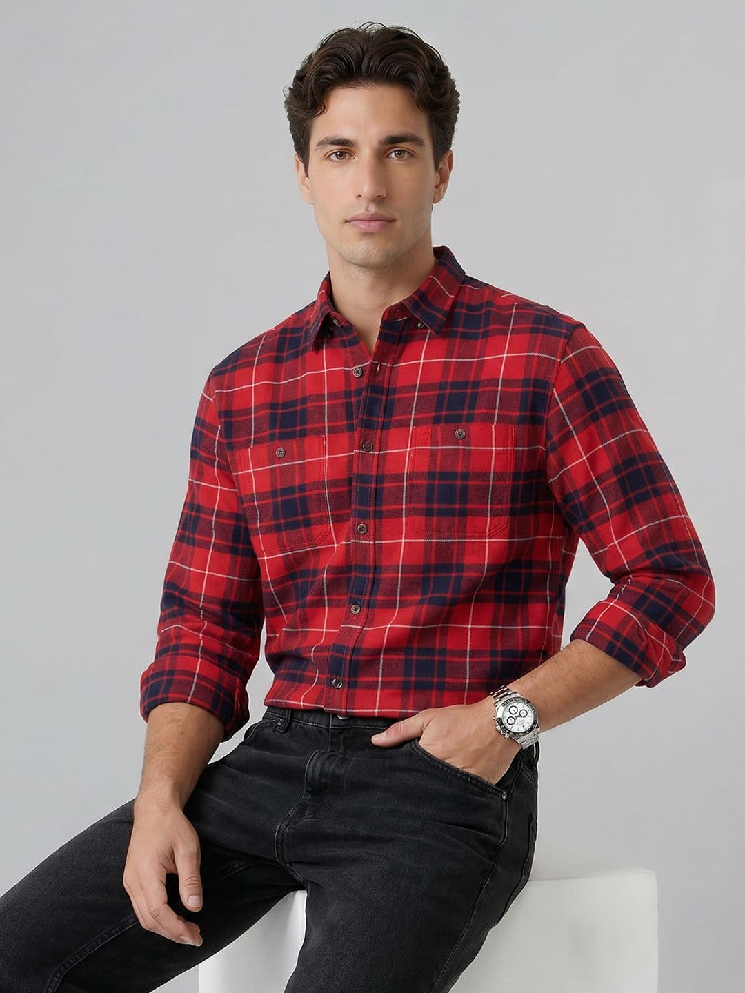 Indian Terrain Slim Fit Checked Casual Shirt - view 1