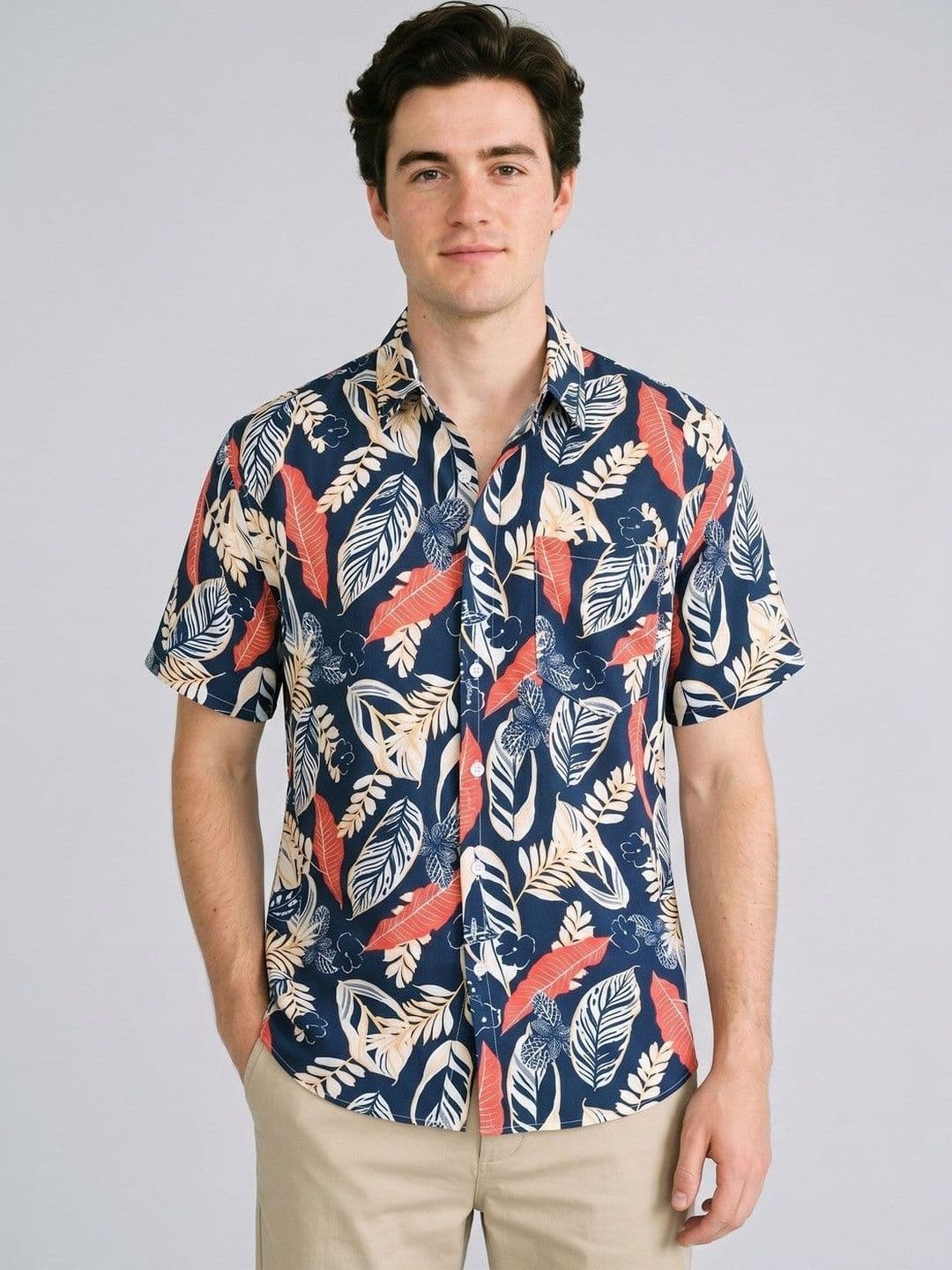 Suo Men Floral Printed Casual Shirt - view 1