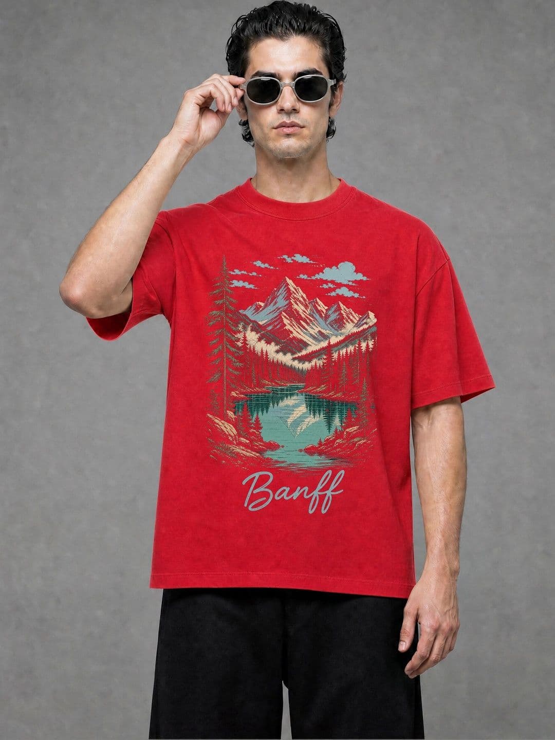 FARDA Unisex Printed Drop-Shoulder Sleeves T-shirt - view 1
