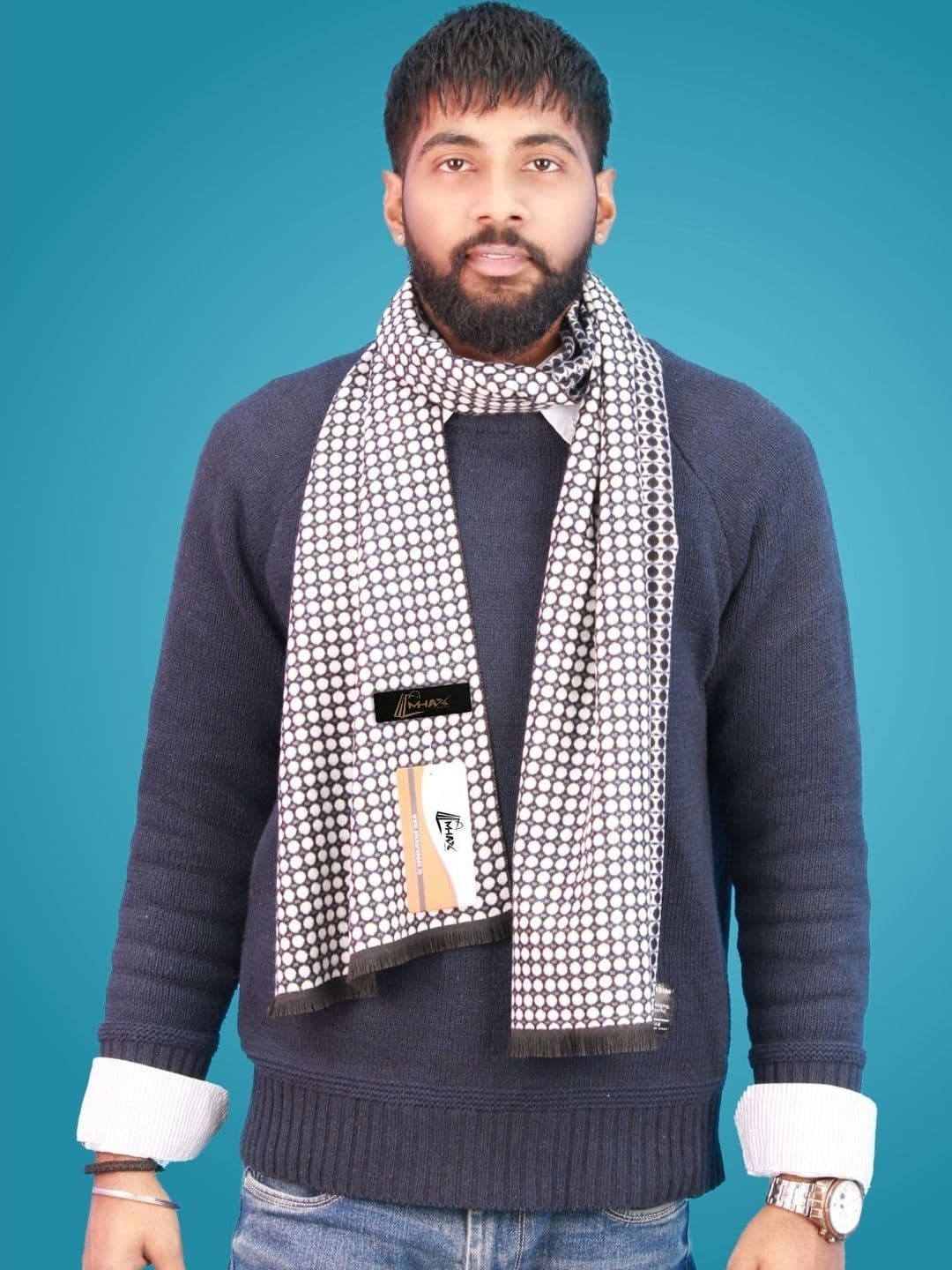 MHAX Men Patterned Merino Wool Mufflers - view 1