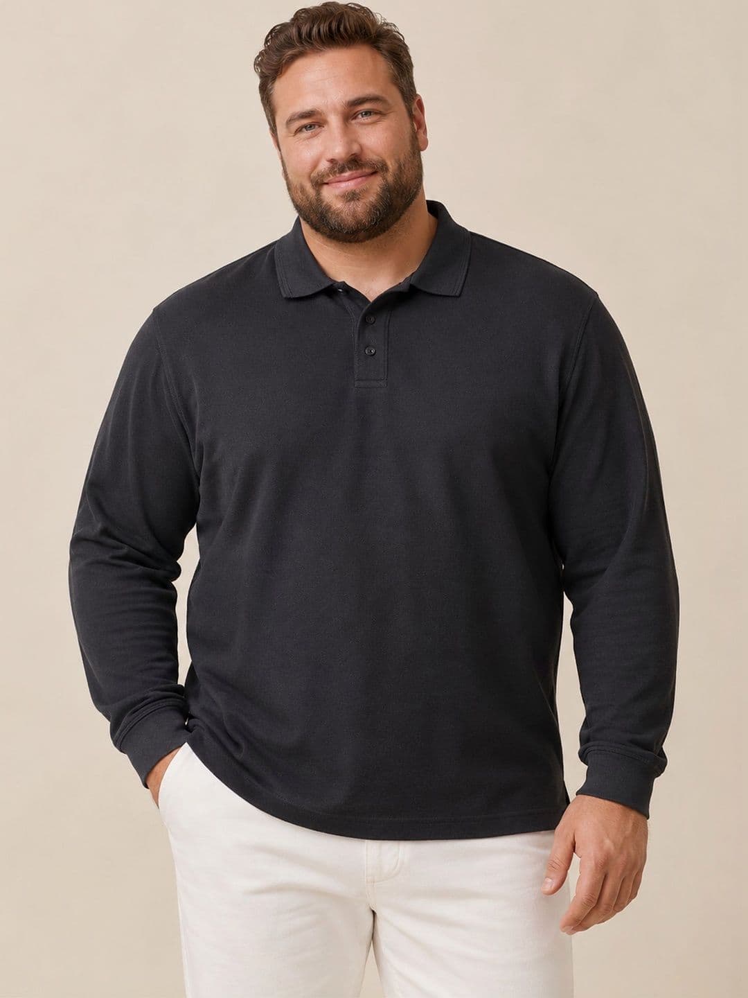 Mast & Harbour Plus Size Spread Collar Cotton Oversized Shirt - view 1