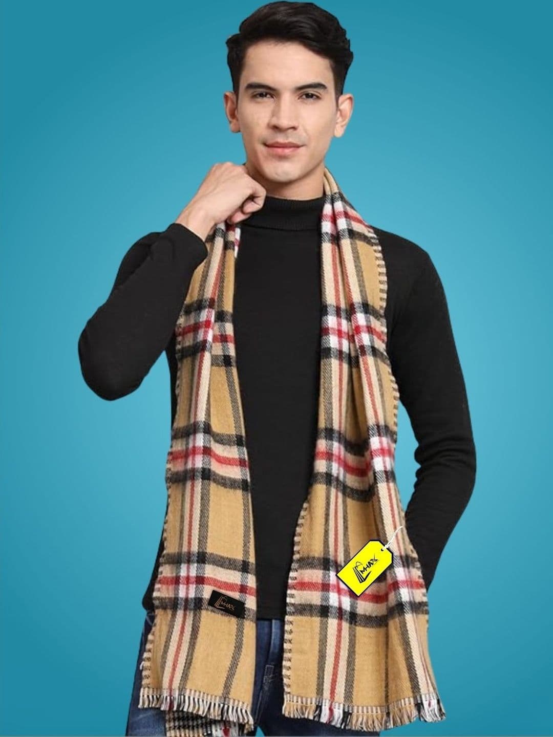 MHAX Men Checked Merino Wool Mufflers - view 1