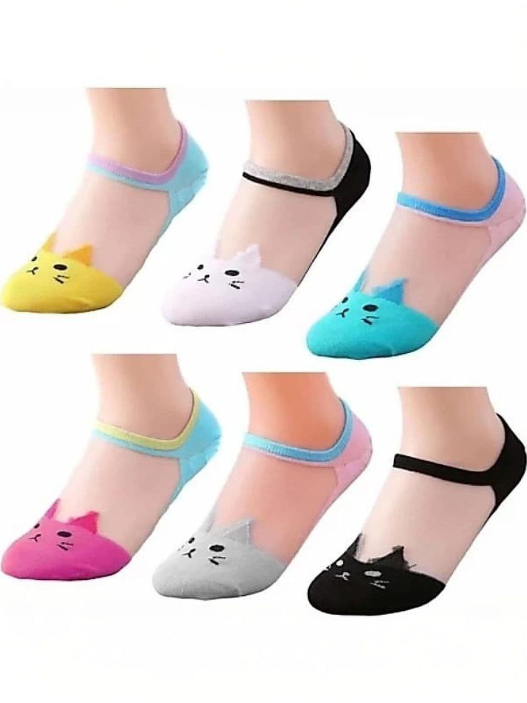 VIPUN Unisex Pack of 6 Cotton Patterned Shoe Liners Socks - view 1