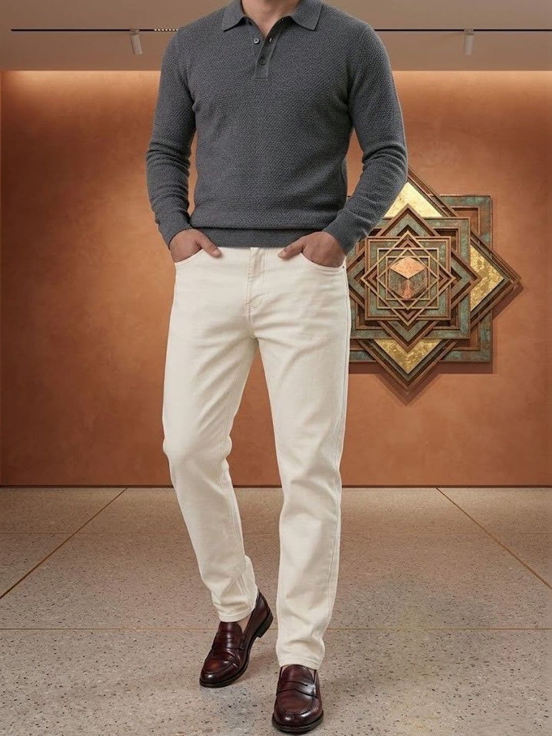 FEBRi Men Mid-Rise Applique Jeans - view 1