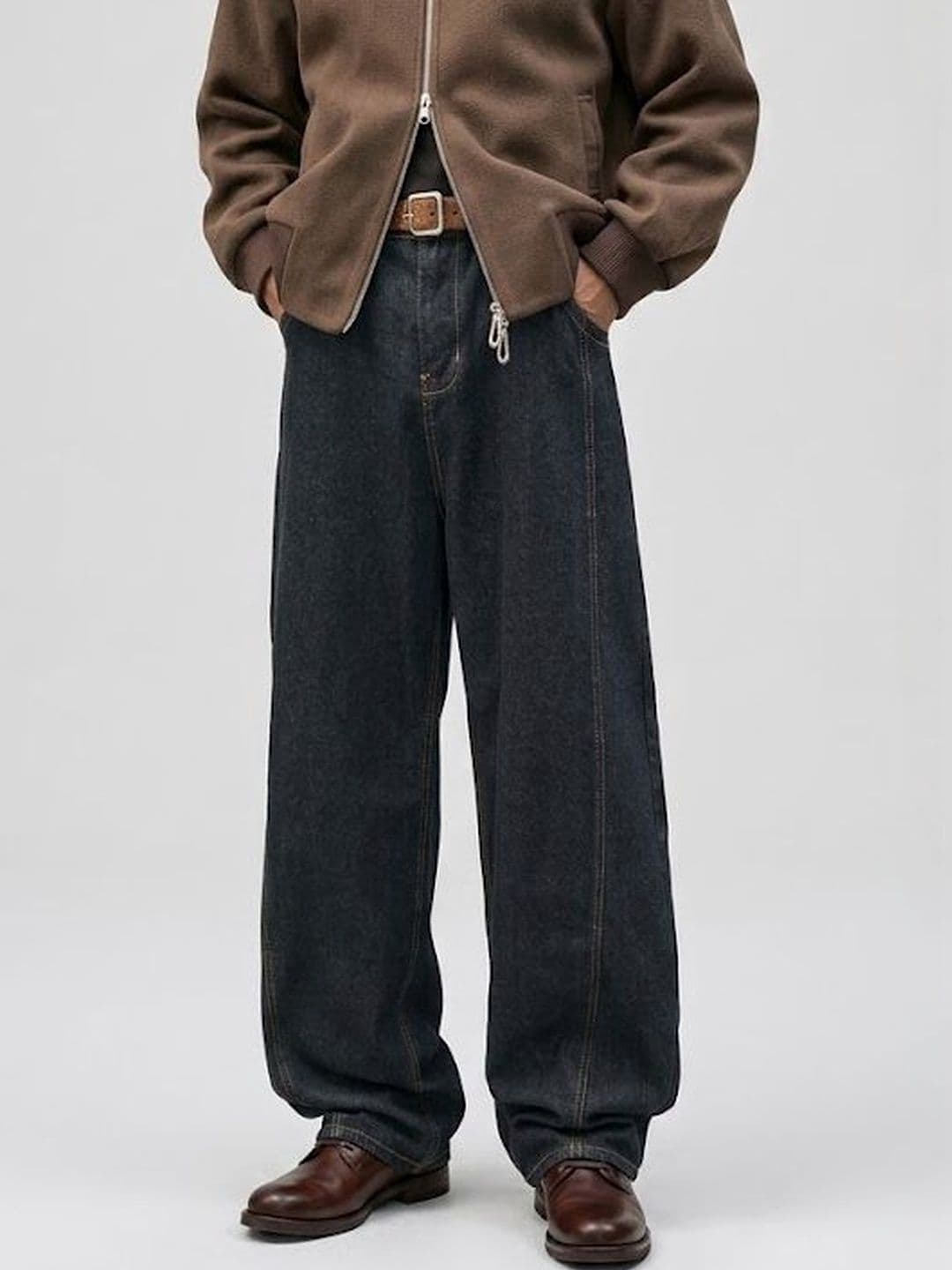 ANDREW HILL Men Wide Leg Mid-Rise Jeans - view 1
