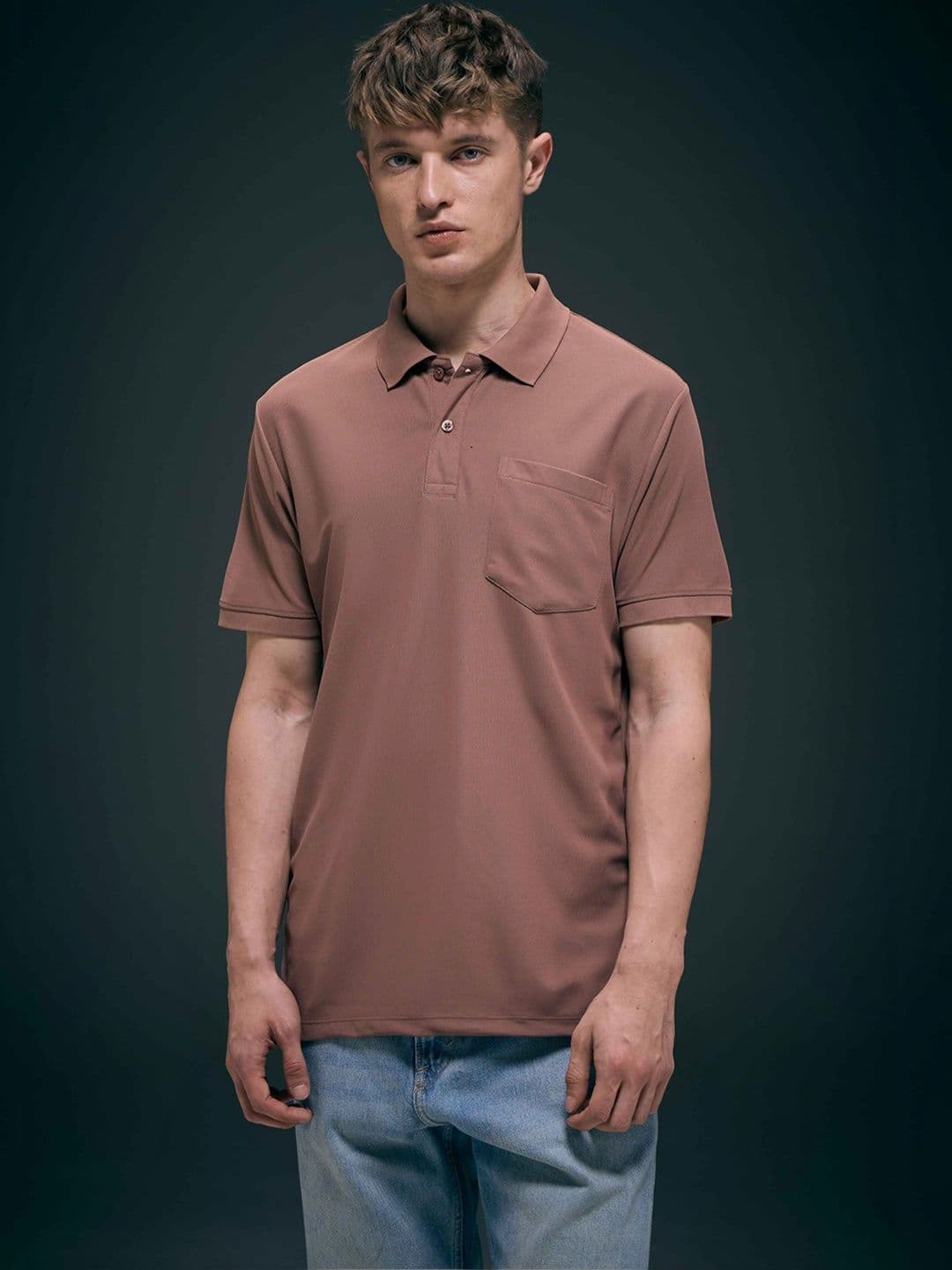 MAXZONE Men Polo Collar Pockets T-shirt - view 1