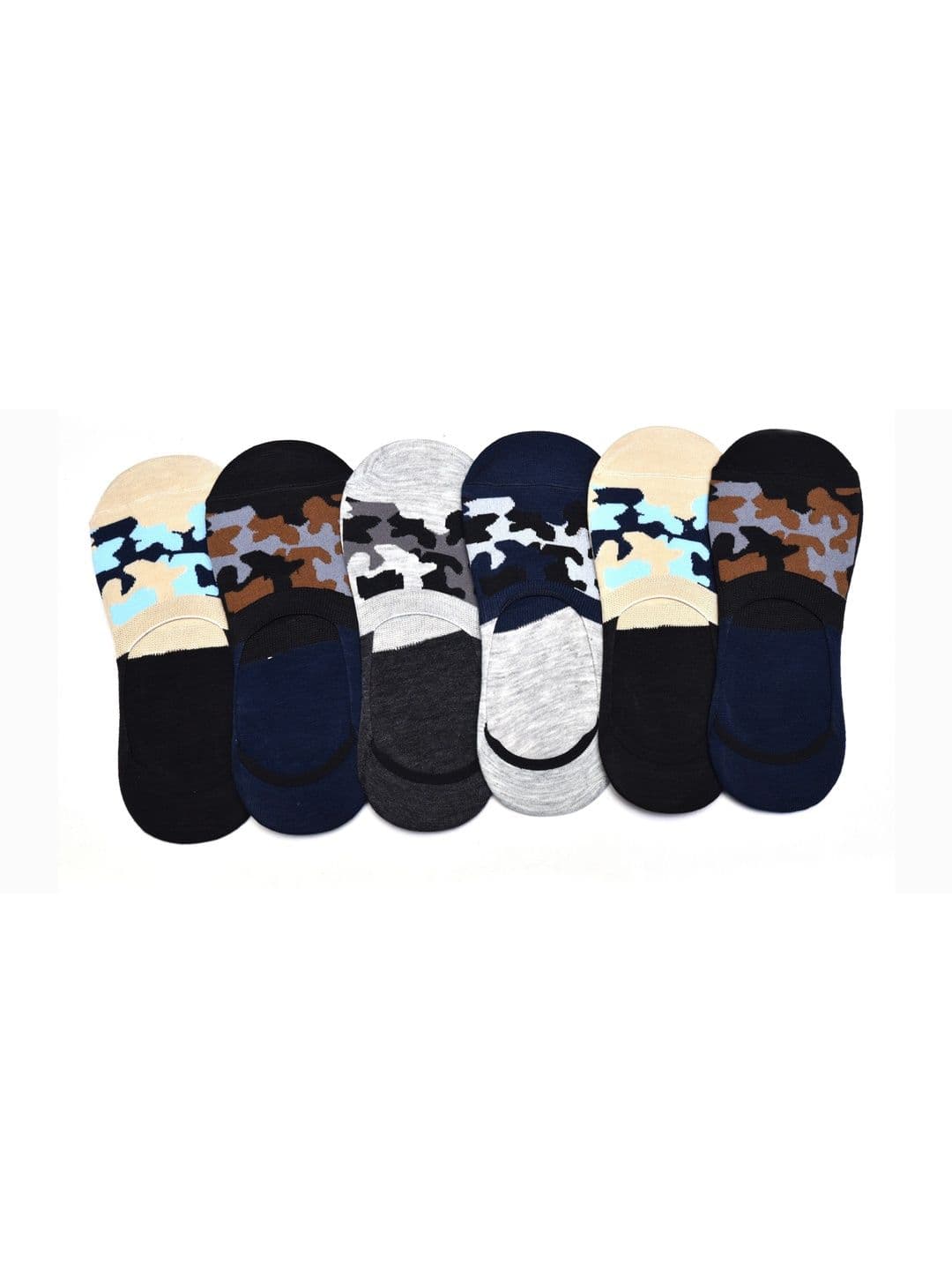 GARUN Unisex Pack of 6 Cotton Patterned Shoe Liners Socks - view 1